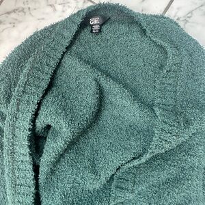 Athleta girl green cozy cardi with pockets
